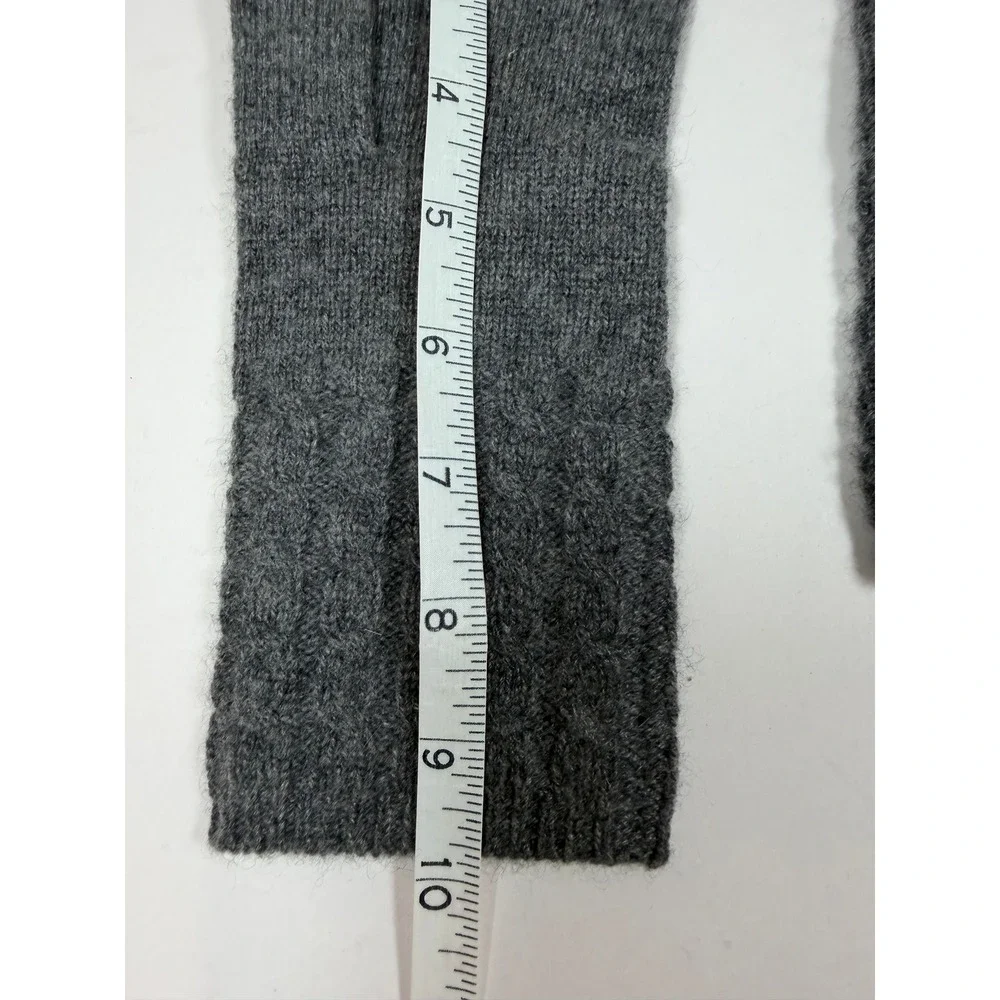 Charter Club Cashmere Gloves Womens One Size Gray Excellent Cable Knit Warm